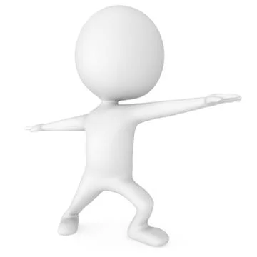 3d man doing yoga exercise Stock Illustration