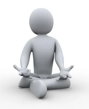 3d man doing yoga Stock Illustration