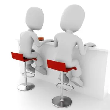 3d man drinking Stock Illustration