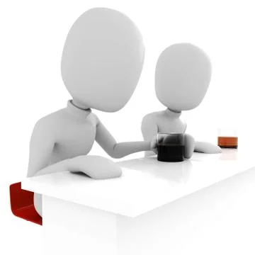 3d man drinking Stock Illustration