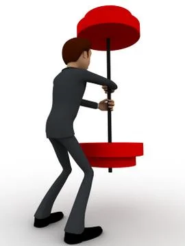 3d man easily carry weights concept Stock Illustration