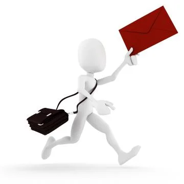 3d man edlivering the mail Stock Illustration