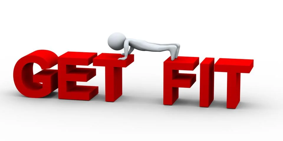 3d man exercising Stock Illustration