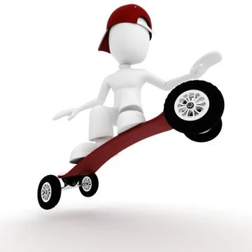 3d man, extreme skateboard Stock-Illustration