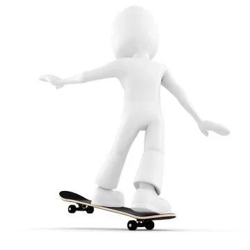 3d man, extreme skateboard Stock Illustration