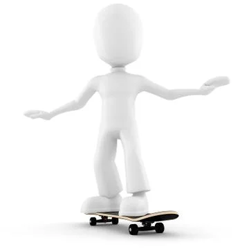 3d man, extreme skateboard Stock Illustration