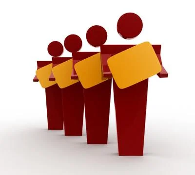 3d man with file folder in hand and standing in queue concept Stock-Illustration