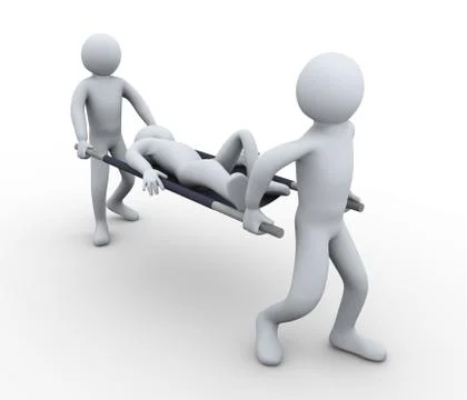 3d man first aid help Stock Illustration