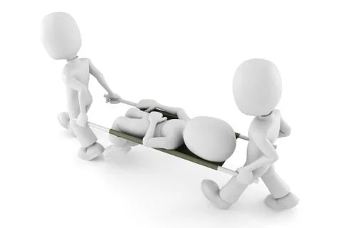 3d man first aid, on white background Stock Illustration