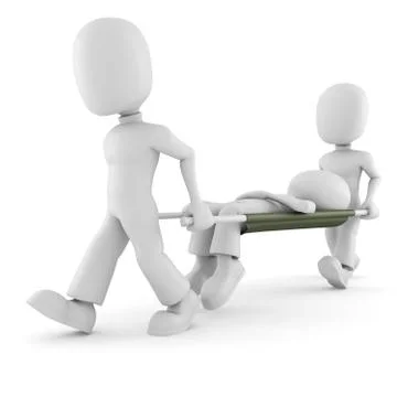 3d man first aid, on white background Stock Illustration