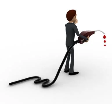 3d man with flue pump in hand concept Stock Illustration
