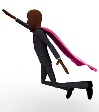 3d man flying concept Stock Illustration