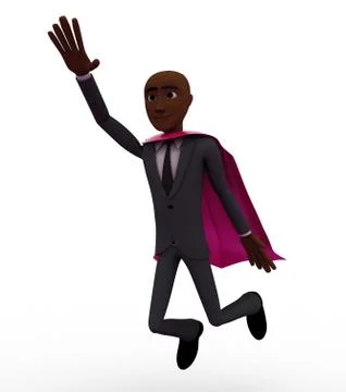 3d man flying concept Stock Illustration