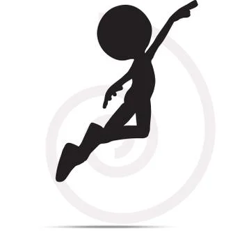 3d man flying with hands open Stock Illustration