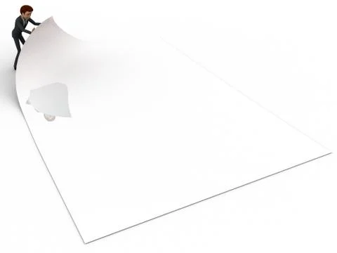 3d man folding paper concept Stock Illustration