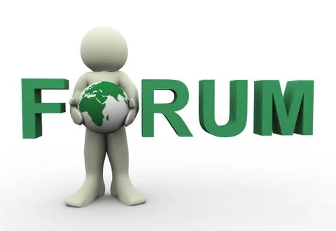 3d man forum text Stock Illustration