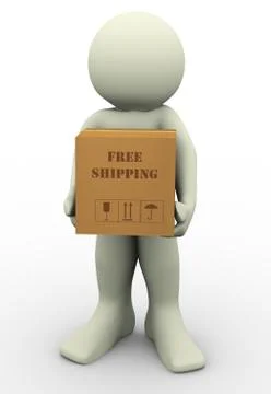 3d man free shipment Stock Illustration
