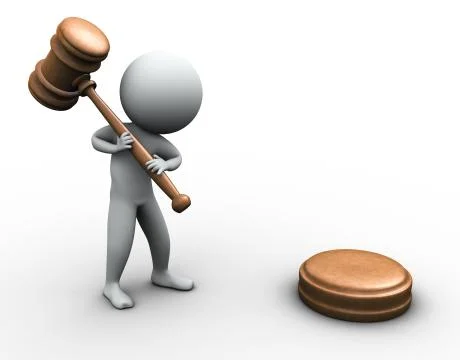 3d man with gavel Stock Illustration
