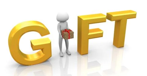 3d man gift Stock Illustration