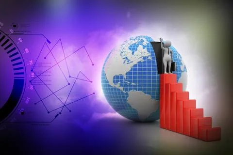 3d man going to growth Stock Illustration
