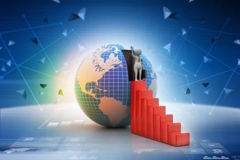 3d man going to growth Stock Illustration