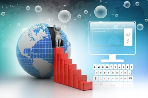 3d man going to growth Stock Illustration