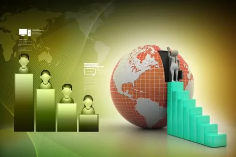 3d man going to growth Stock Illustration