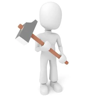 3d man with a hammer Stock Illustration