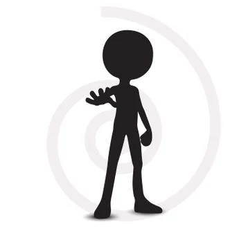 3d man hand gesture stop, under control Stock Illustration