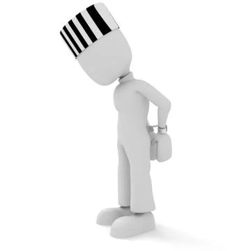 3d man handcuffed Stock Illustration