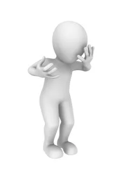 3d man has forgotten something. 3d rendered illustration with small people. Stock Illustration