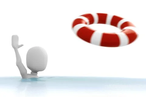 3d man, help Illustrazione stock