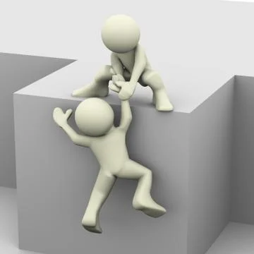 3d man helping Stock Illustration