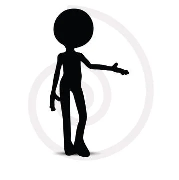 3d man in, here you are! pose Stock Illustration