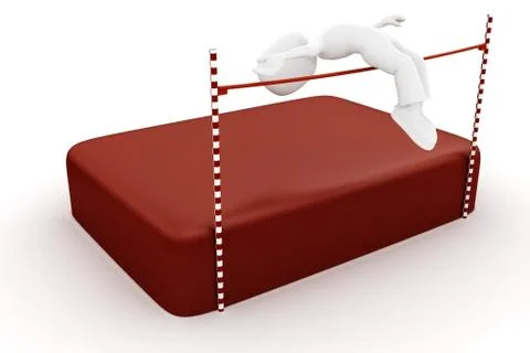 3d man high jump Stock Illustration