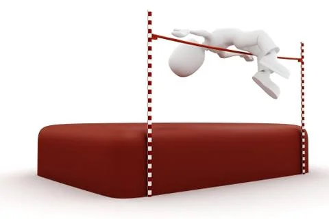3d man high jump Stock Illustration