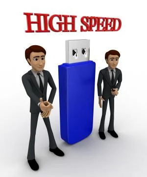 3d man high speed usb concept Stock Illustration