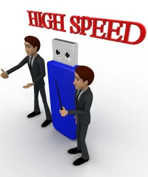 3d man high speed usb concept Stock Illustration