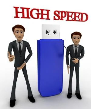 3d man high speed usb concept Stock Illustration