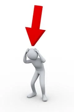3d man hit by large arrow Stock Illustration