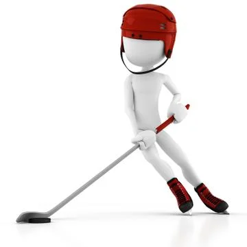 3d man hockey player Stock Illustration