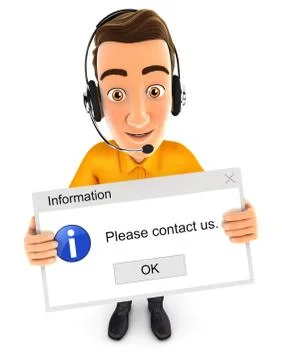 3d man holding a computer message Stock Illustration