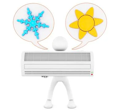 3d man holding a conditioner Stock Illustration