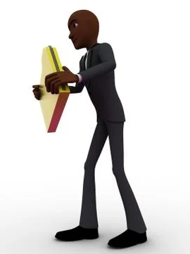 3d man holding file in hands concept Stock-Illustration
