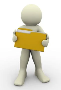 3d man holding folder Stock Illustration