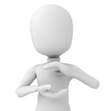 3d man holding immaginary object Stock Illustration