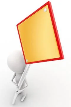 3d  man holding  no entry - red stop sign concept Stock Illustration
