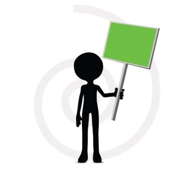 3d man holding an object for giving message Stock Illustration