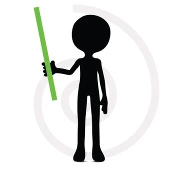 3d man holding an object for giving message Stock Illustration