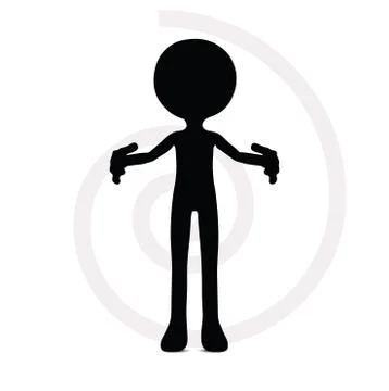 3d man holding an object for giving message Stock Illustration